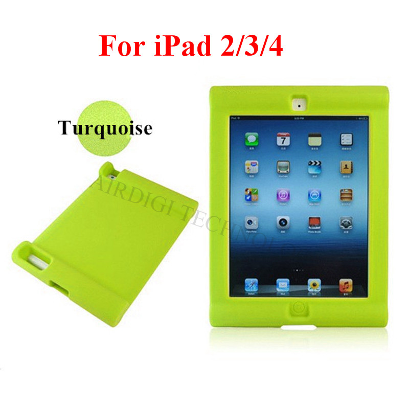 Shockproof Protective Case for Apple iPad 2/3/4 Silicone Proof Case Cover for Home Children Kids with: turquoise