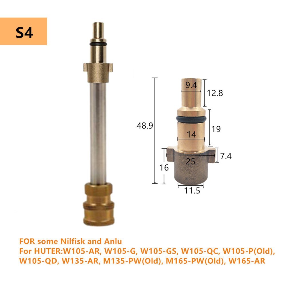 Car Pressure Washer Extension Wand Lance Kit 1/4&quot; Quick Connector for Karcher Interskol LAVOR Parkside Machine Nozzle Adapters: S4