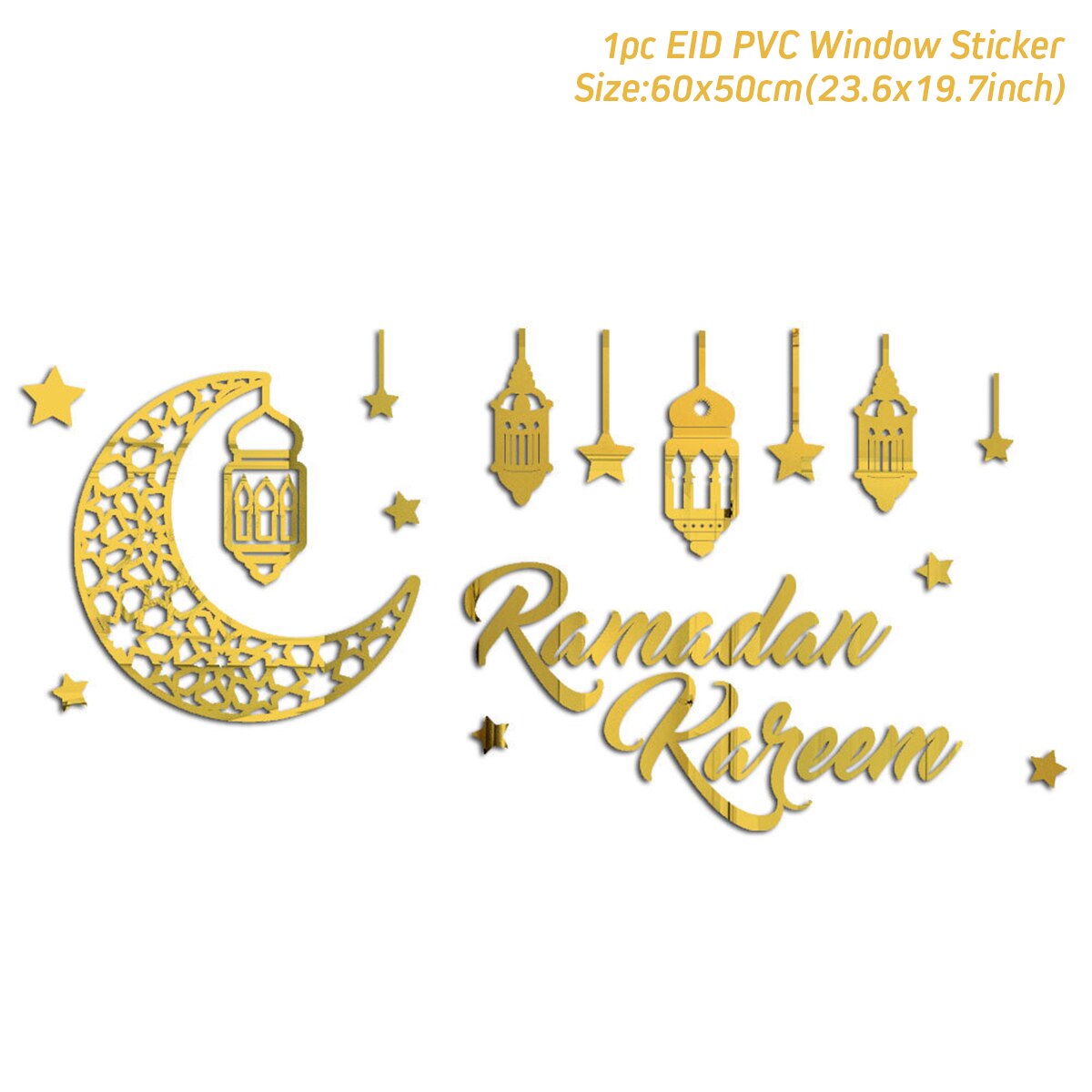 Ramadan vindue klistermærke eid mubarak indretning lanterne mønster ramadan dekoration til hjemmet kareem islamisk muslim islam al adha: Stil 9