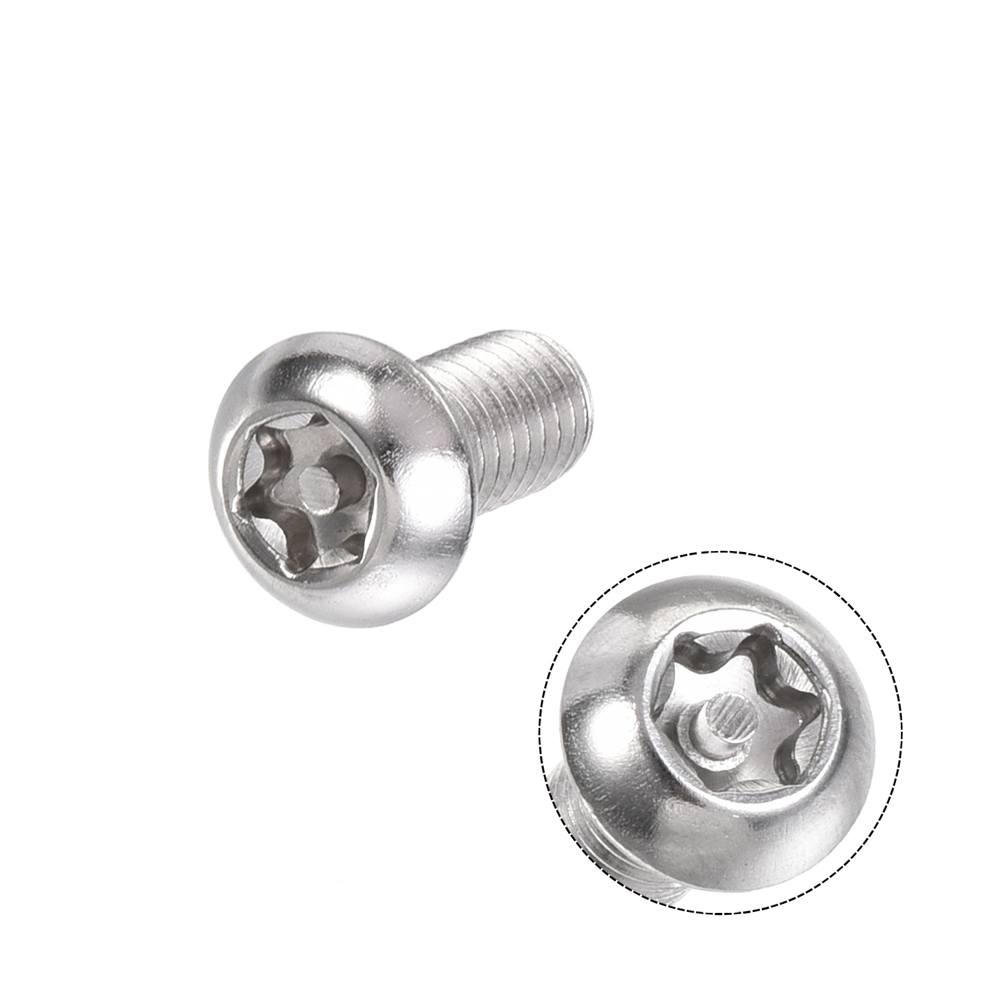 Uxcell M6x12mm Torx Security Machine Screw, Pan Head Screws Inside Column, 304 Stainless Steel Fasteners Bolts 20 Pcs