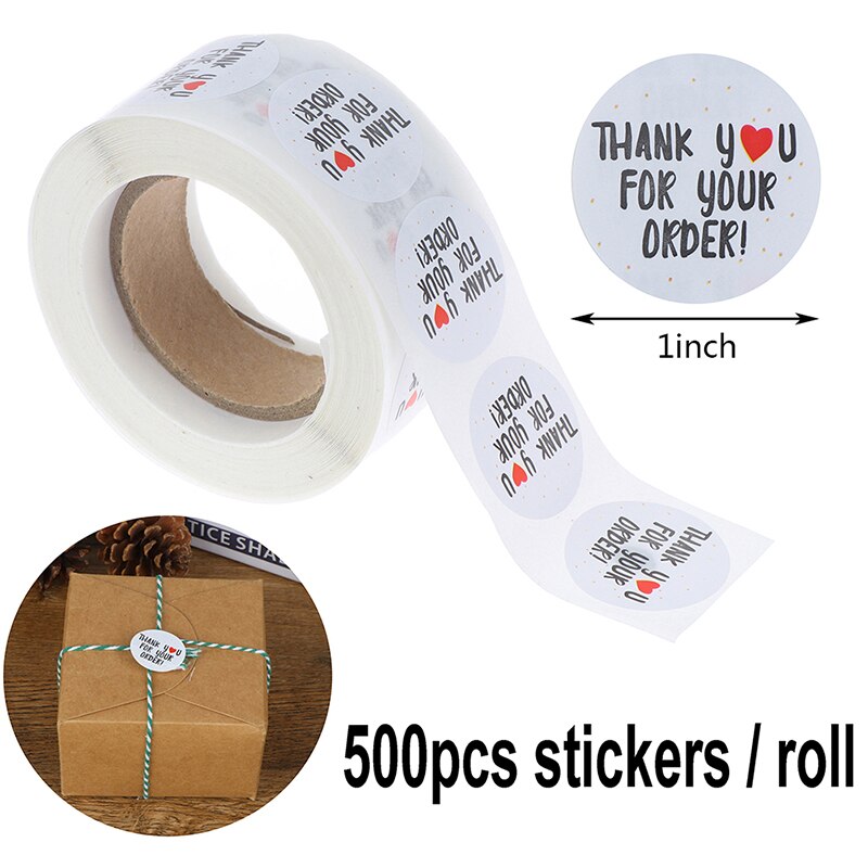 Pegatinas adhesivas con letras "Thank You'', 500 Uds., pegatinas de sellado para su pedido y pegatinas hechas a mano de 1 pulgada