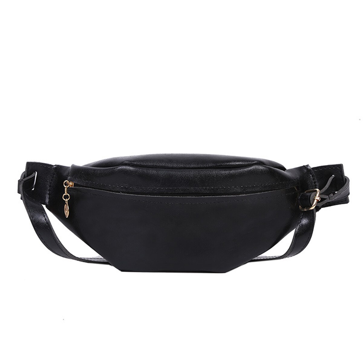 2020 nova marca feminina cor sólida saco da cintura do plutônio moda casual pequeno peito saco crossbody pacote de ombro para senhoras: Black