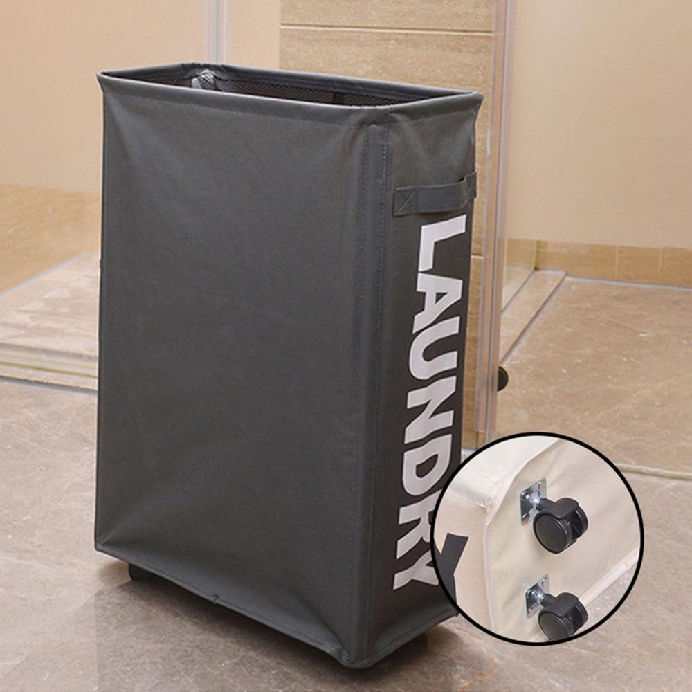 Haushalt rollen Wäschekorb mit Räder Faltbare Wäsche Korb Gittergewebe Liner Wasserdicht Langlebig Wäsche Tasche veranstalter