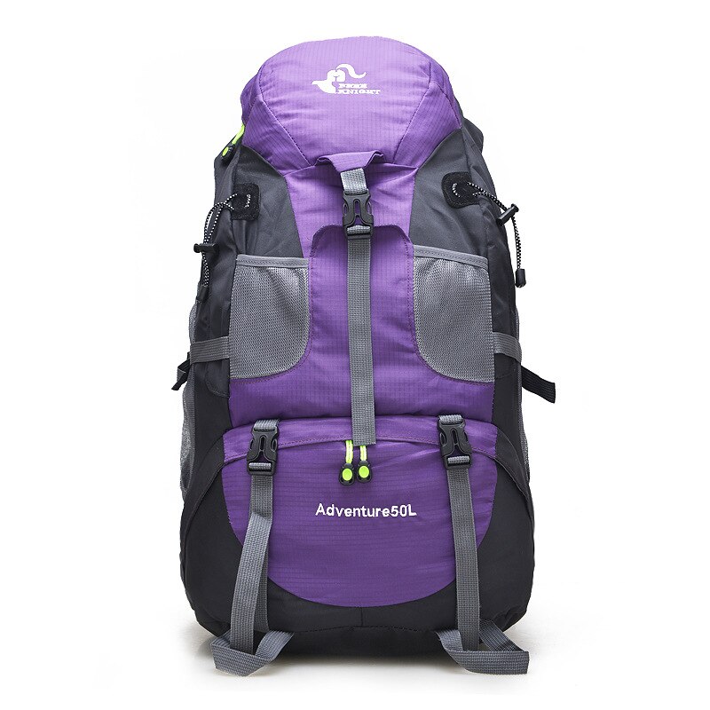 Free Knight 50L Men Outdoor Hiking Backpack, Waterproof Climbing Camping Rucksack, Riding Backpack,Sports Travel Storage Bags: purple
