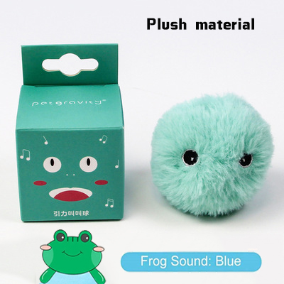 Balle d'apprentissage intelligente pour chat, jouet interactif, herbe-aux-chats, chaton: Plush-Blue