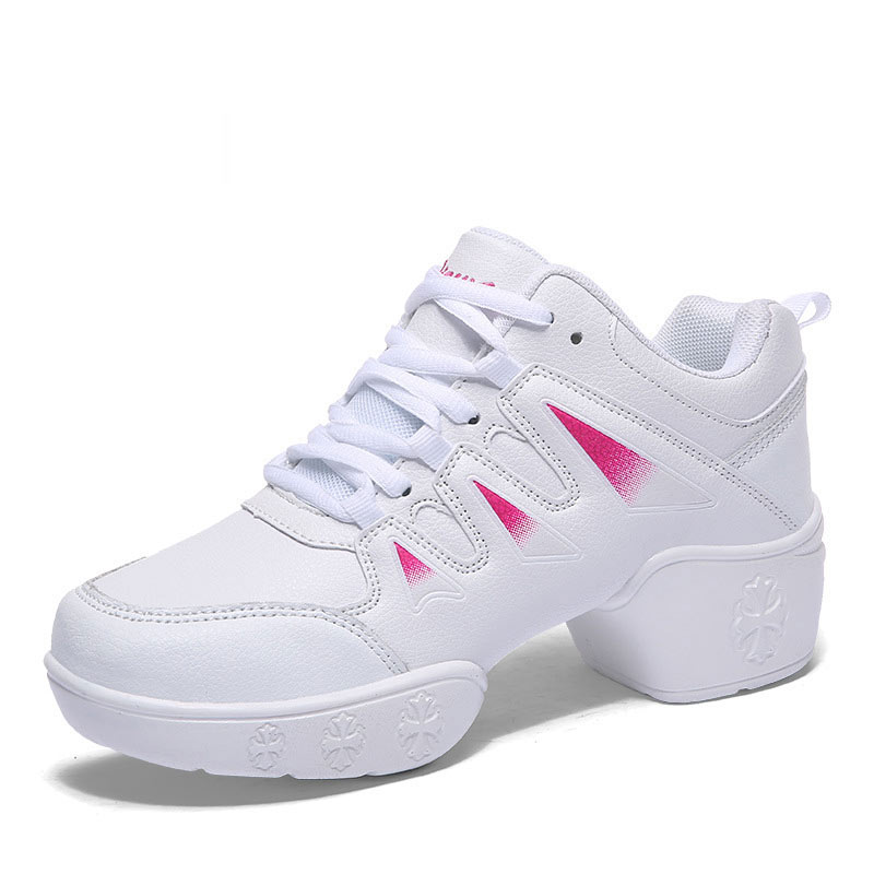 Jazz Shoes Men Women Dance Sneakers Hip Hop Modern Dancing Shoes Outdoor Ladies Man Square Dance Sports Shoe Female: White / 7