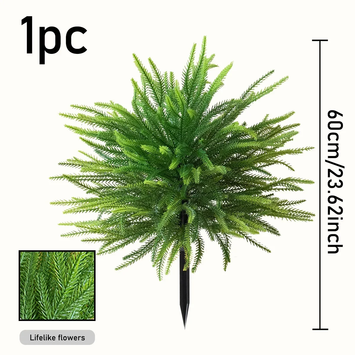 1Pc 8-Branch Artificial Pine Topiary Tree Outdoor Garden Ground Plug Decor: Default Title
