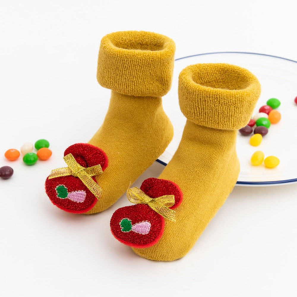 Children cuff terry socks cute doll towel socks floor socks autumn and winter cartoon extra thick baby non-slip Christmas socks