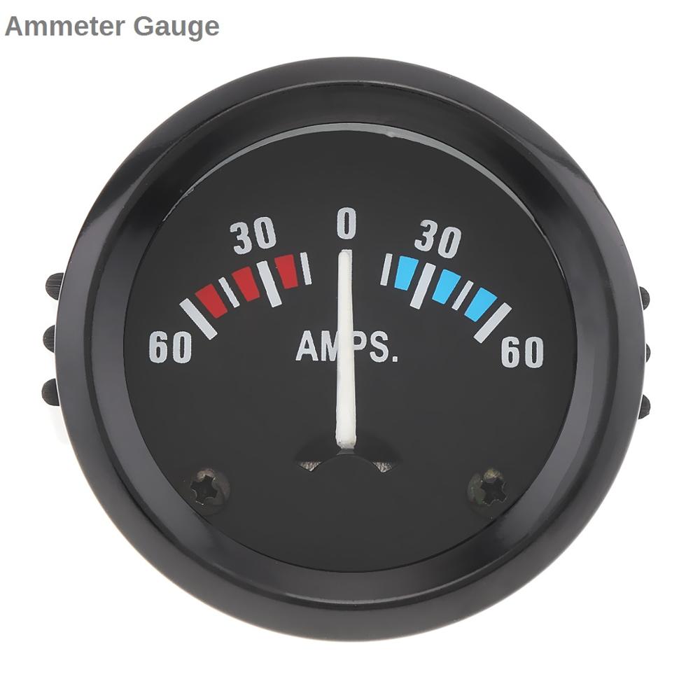 Universal 2 tommer 52mm bil amperemeter voltmeter 60-0-60 amp gauge volt meter til båd lastbil atv amp meter mål til biler: Amperemeter