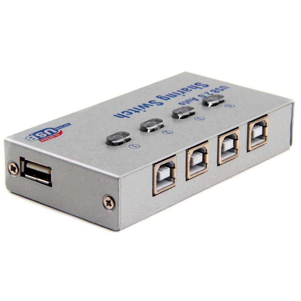 USB 2,0 Metall 2 Hafen Drucker teilen schalten Hub Gerät Zubehör Adapter Kasten Computer Automatische Splitter Elektronische PC Büro