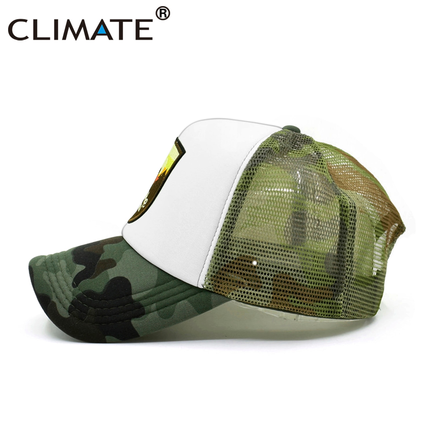 CLIMATE Explore Trucker Cap Wilderness wildlife Camouflage Cap for Outdoor Exploration Baseball Cap Summer Cool Mesh Caps