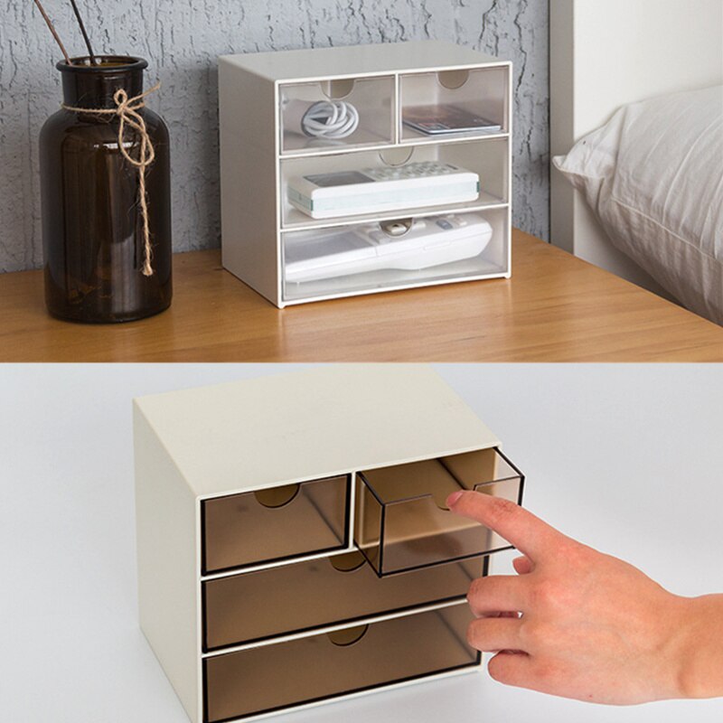 Plastic Drawer Storage Box Home Jewelry Office Stationery Sundries Container Desktop Decoration