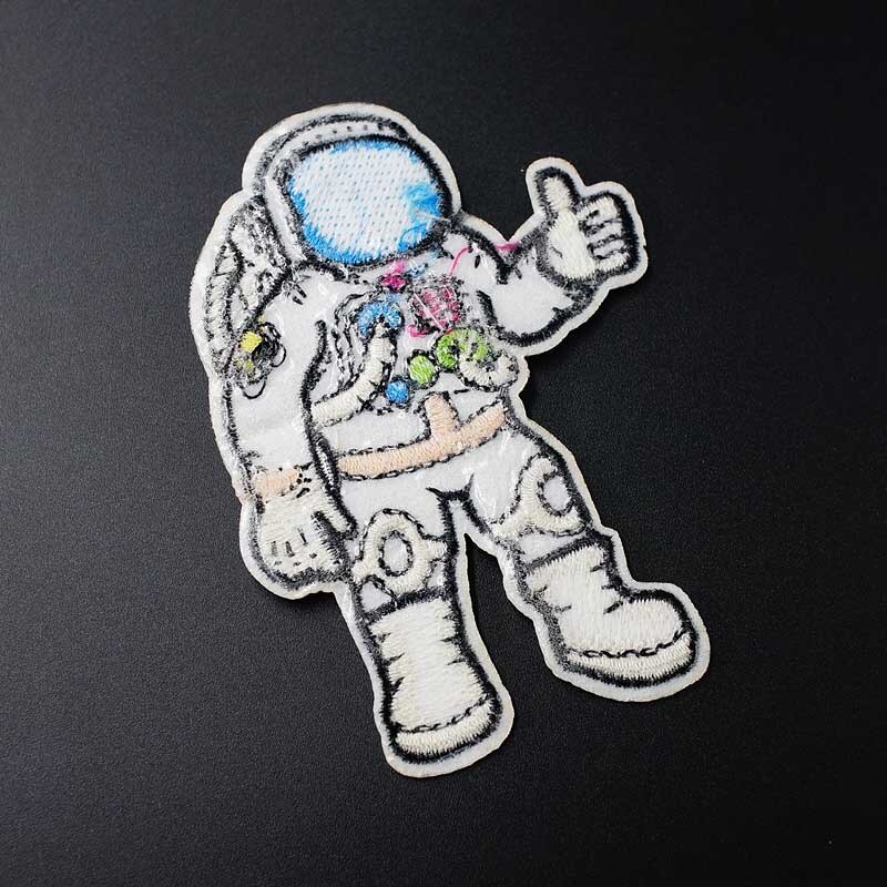 Astronaut Maat: 8.0X10Cm Patch Voor Kleding Ijzer Op Geborduurde Naaien Applique Leuke Stof Badge Diy Kleding Accessoires