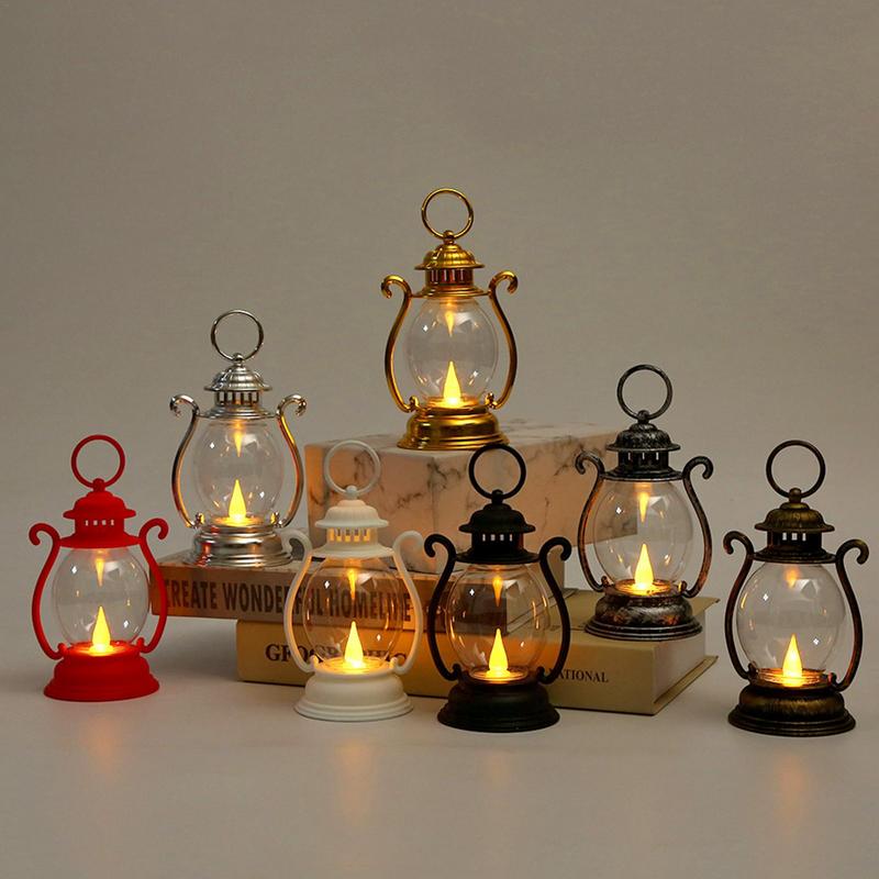Linterna LED Vintage con llama parpadeante, linterna de mesa clásica para interiores, decoración de Patio, linternas decorativas con batería