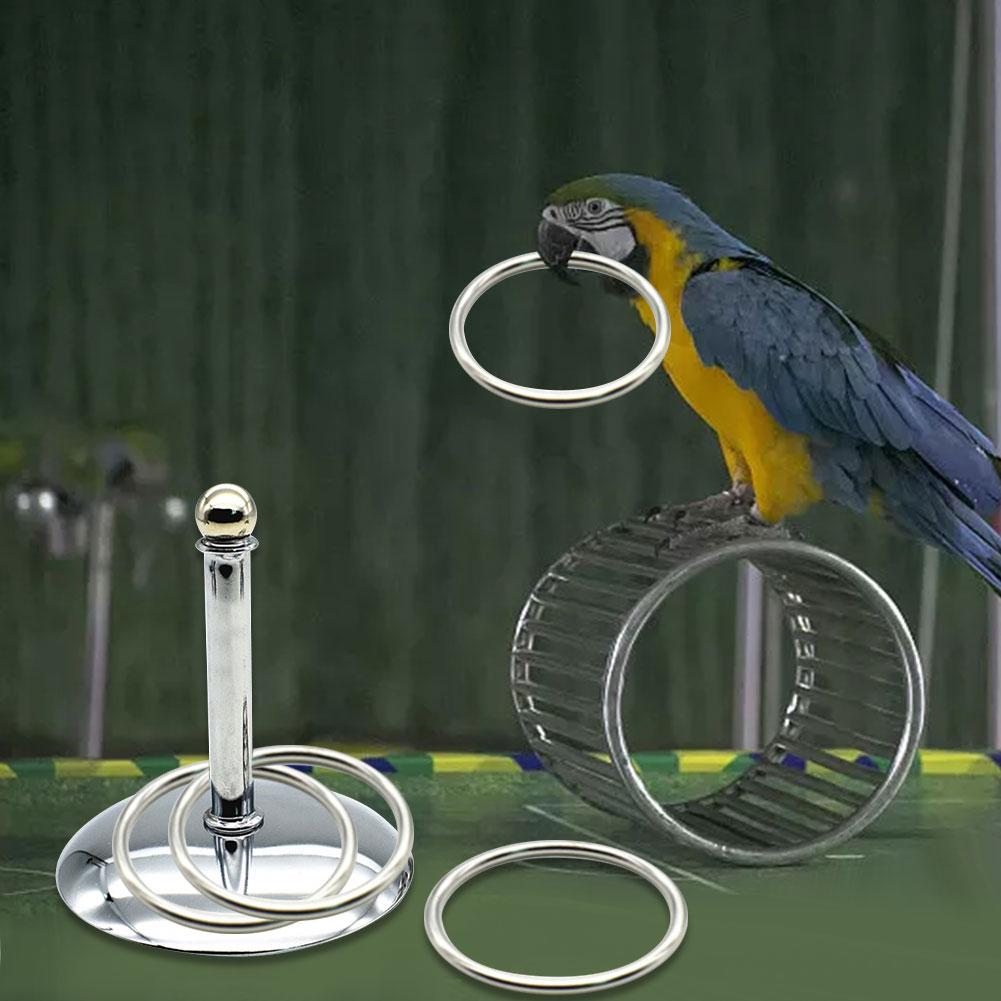 Stainless Steel Bird Toy Activity Training Funny Mini Ferrule Toy for Parrot Development Interactive Supplies Cage Foot Toys