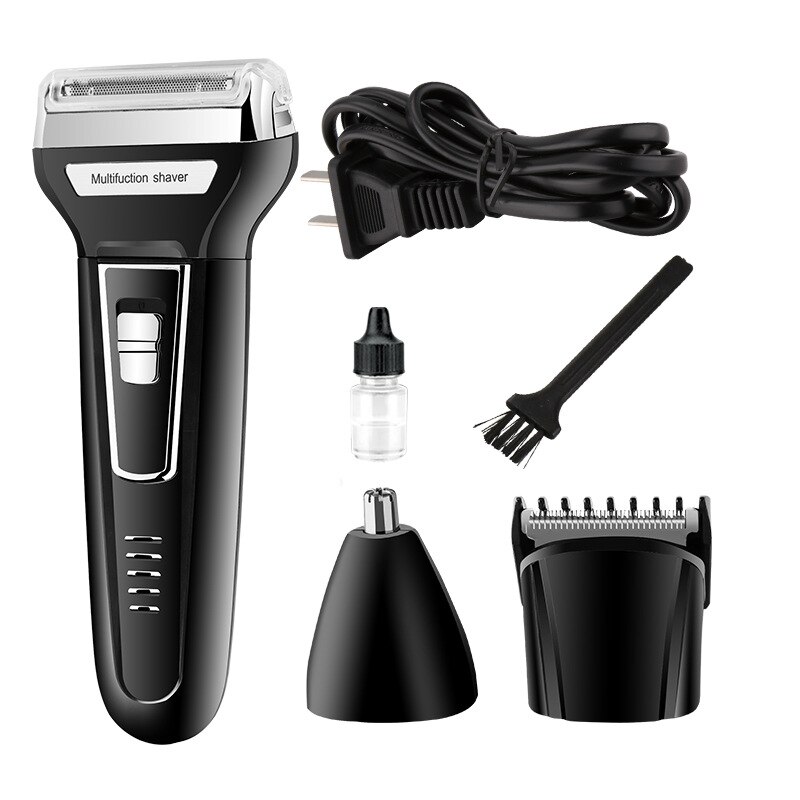 110-240v kemei oplaadbare 3 in- in-1 elektrische scheerapparaten, elektrisch scheerapparaat, scheerapparaat voor mannen, neustrimmer, baardtrimmer, haartrimmer