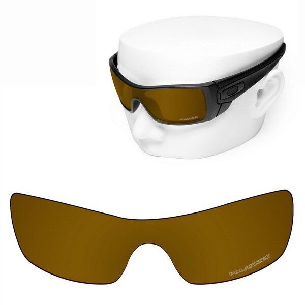 Oowlit anti-ridse udskiftningsglas til oakley batwolf  oo9101 ætsede polariserede solbriller: Bronze guld