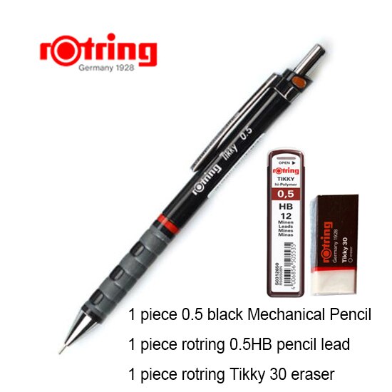 Rotring Tikky Automatische Mechanische Bleistift 0.35/0.5/0.7/1,0mm Kunststoff Stift Halfter: 0.5mm Schwarz einstellen