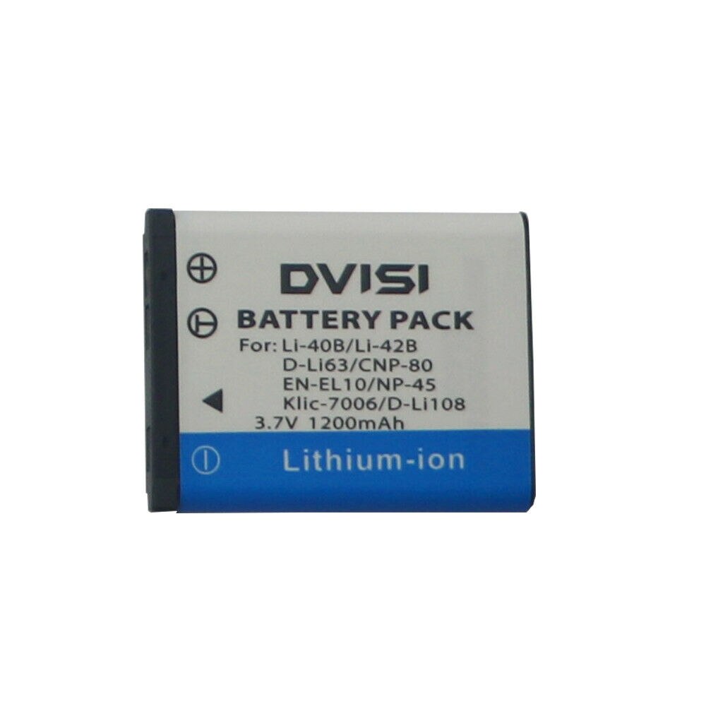 DVISI-Batería de repuesto Li-40B Li 40B 42B, cargador LCD USB Dual para Nikon, EN-EL10, D-Li63, D-Li108, NP-80, CNP80, KLIC-7006