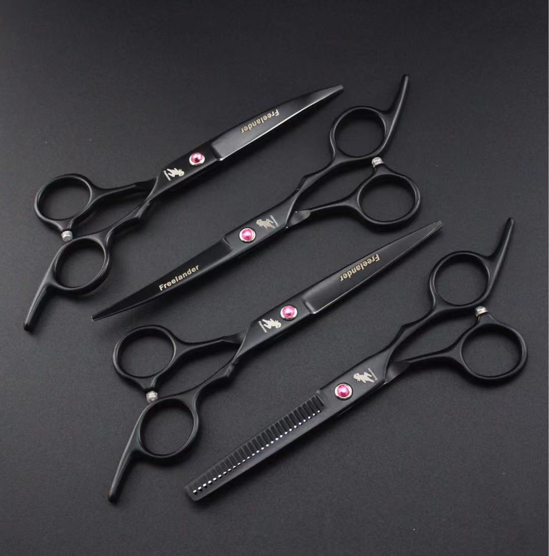 6 Inch Pet Dog Grooming Scissors Set Straight&amp;Thinning&amp;Curved Scissors Kits Dog Shears Set