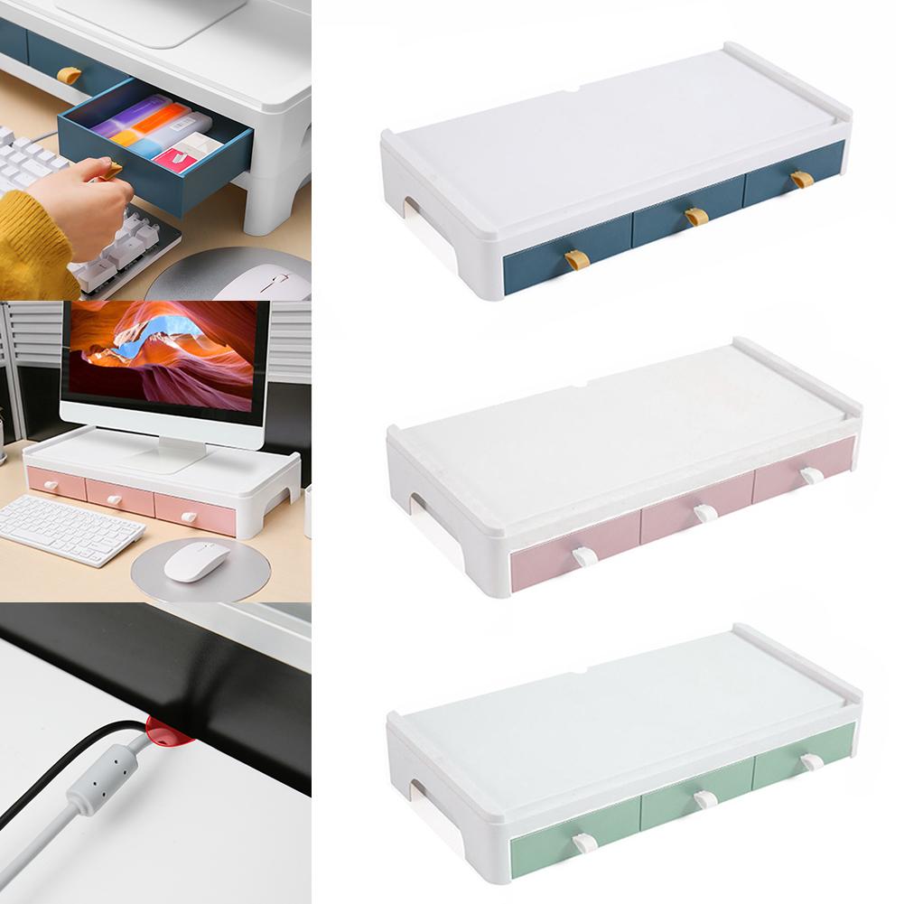 Bracket Computer Accessories Drawer Holder Space Saving Desk Storage Box Organizer For LCD Monitor Desktop Computer