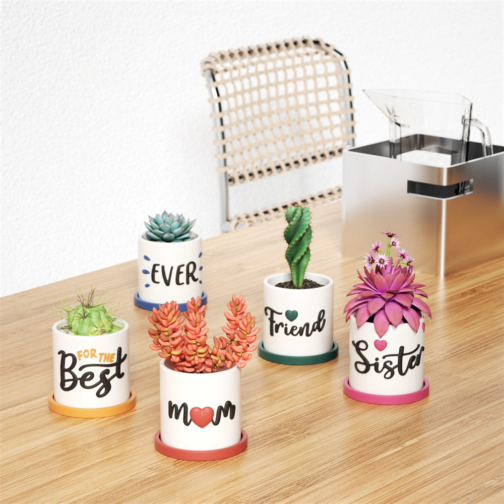 Nicole – Pot de jardinière avec plateau, moule en béton et Silicone, Pot Succulent, moule Jesmonite, meilleur pour maman de tous les temps, décoration de maison