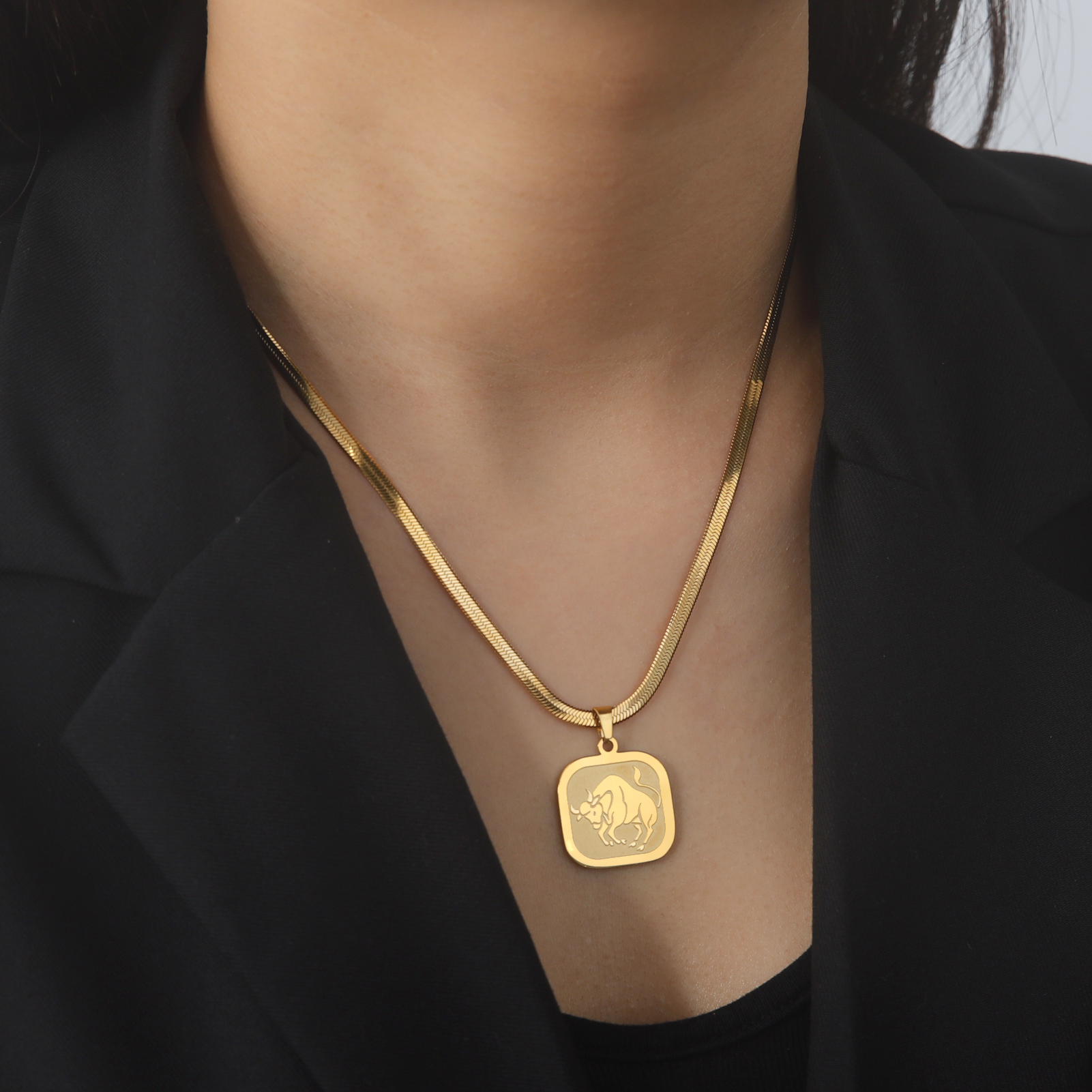 Teamer 12 Zodiac Teken Ketting Voor Vrouwen Goud Kleur 12 Constellatie Rvs Slang Ketting Kettingen Verjaardag Sieraden Cadeau