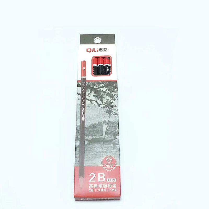 12 pcs/box Sketch pencil HB 2B 3B 4B 5B 6B 8B 10B 2H 3H Soft medium hard carbon pen Office school drawing pencil: 2B
