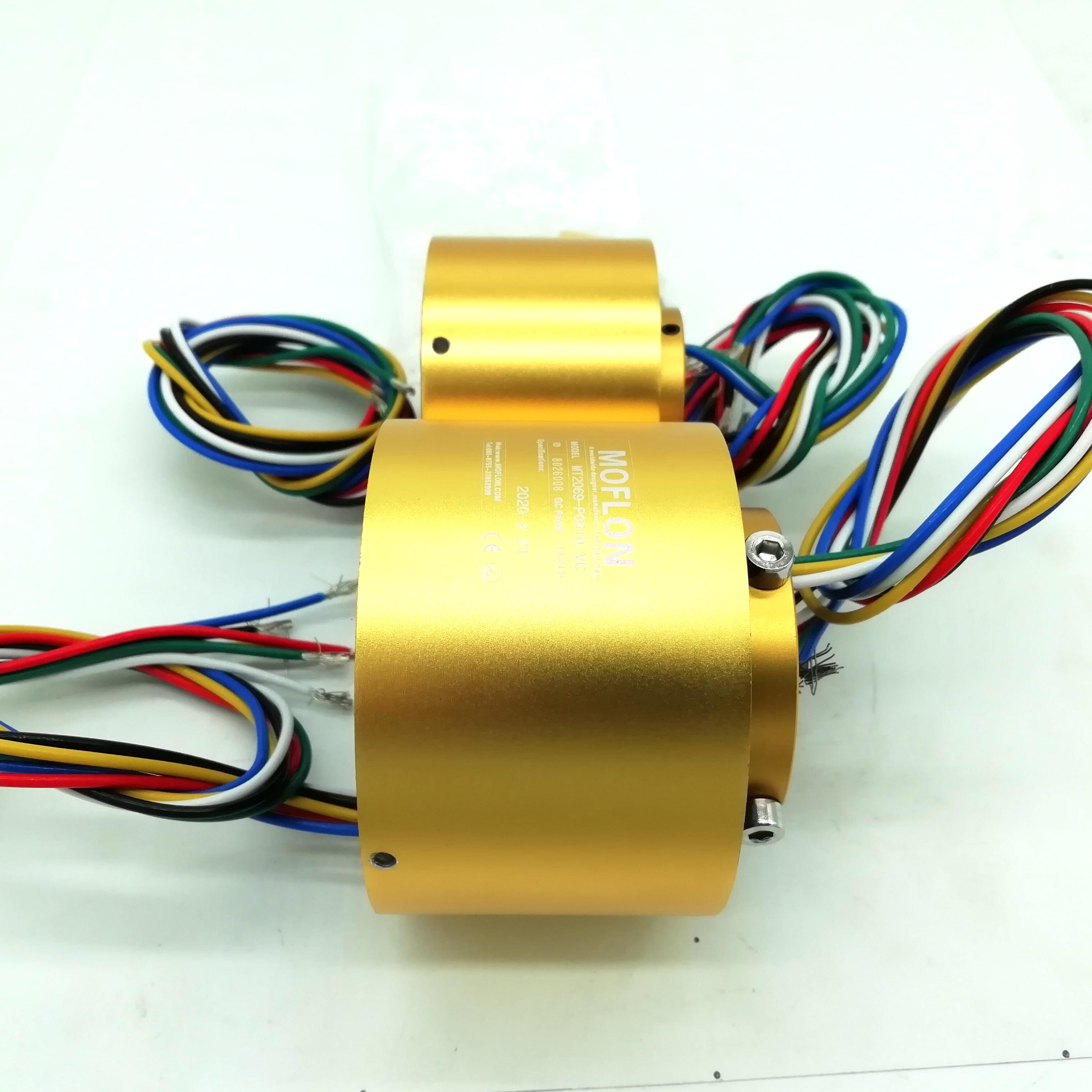 20mm Hole Slip Ring Hollow Shaft through Bore Rotating Miniature Electrical Connector 6 Wires 10A