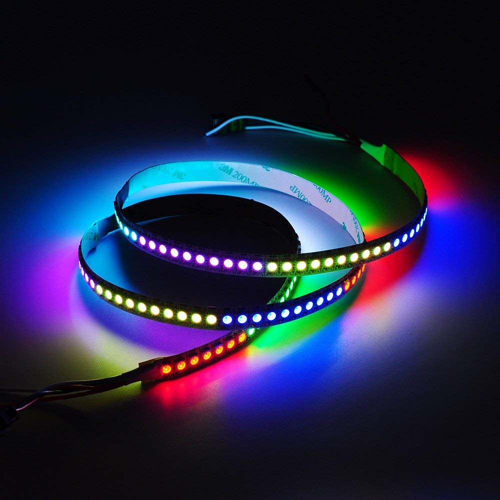 WS2812 WS2812B 1 M/2 M DC5V 144 leds/m Full Color LED Pixel Strip Ingebouwde 2812 Chip 5050 Droom Kleur RGB LED Diode Lint lamp: Black PCB / 2M