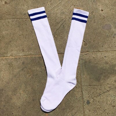 Kids Knee High Socks Cotton Long Student School Socks Girls Boys Football Striped 2 Retro Old School Sport Socks Soccer Hockey: White 1