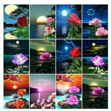 Diamond Painting Rose Full Square Embroidery Flowers Diamond Art Cross Stitch Home Decor Handmade Rhinestones 30x40cm