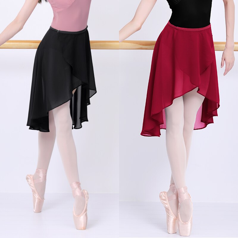 Kvinder ballet nederdele piger chiffon ballet kjole tyl nederdel sort polyester dans kostumer voksen træning kjole