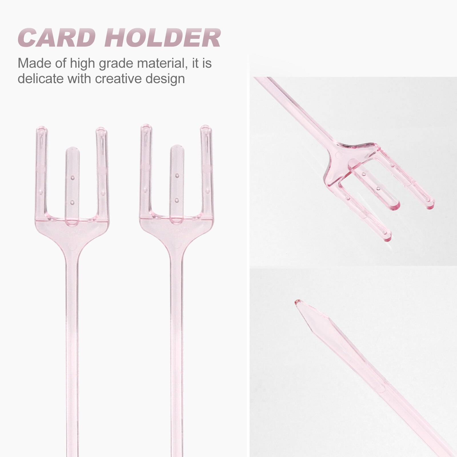 100pcs Floral Card Holder Picks Plastic Bouquet Trident Picks for Florist