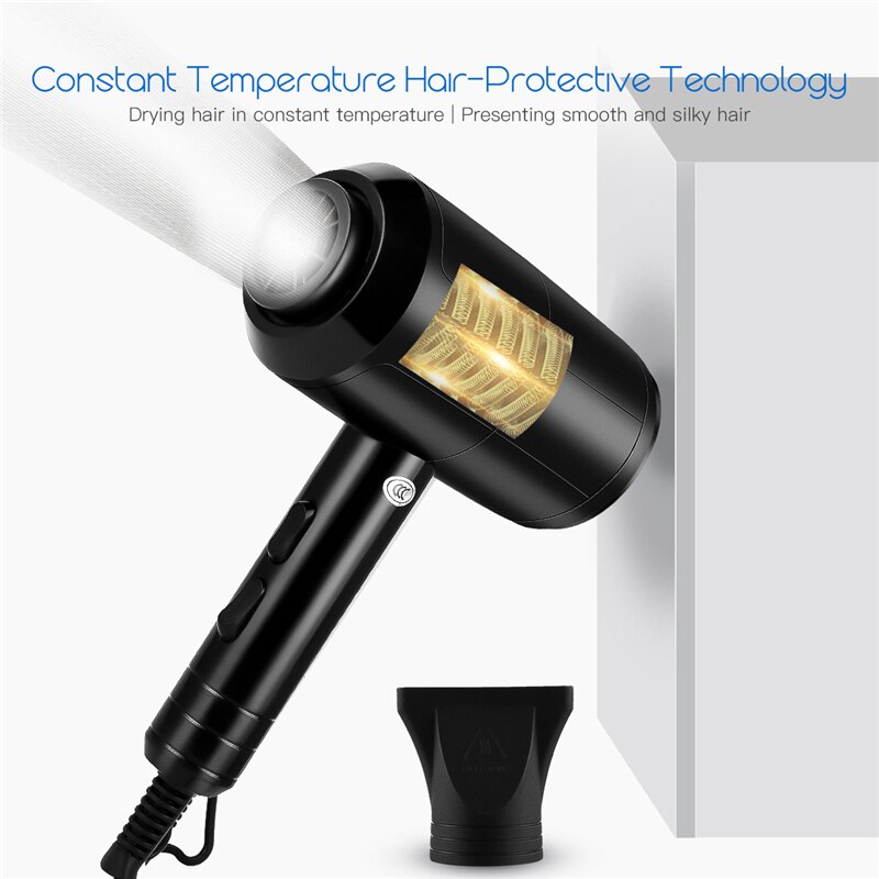 Hair Dryer Large Power Compact Stylish Blow Dryer Quick Drying Travel Hair Blow Dryers With Low Noise Wind Gear&Temp Adjustable