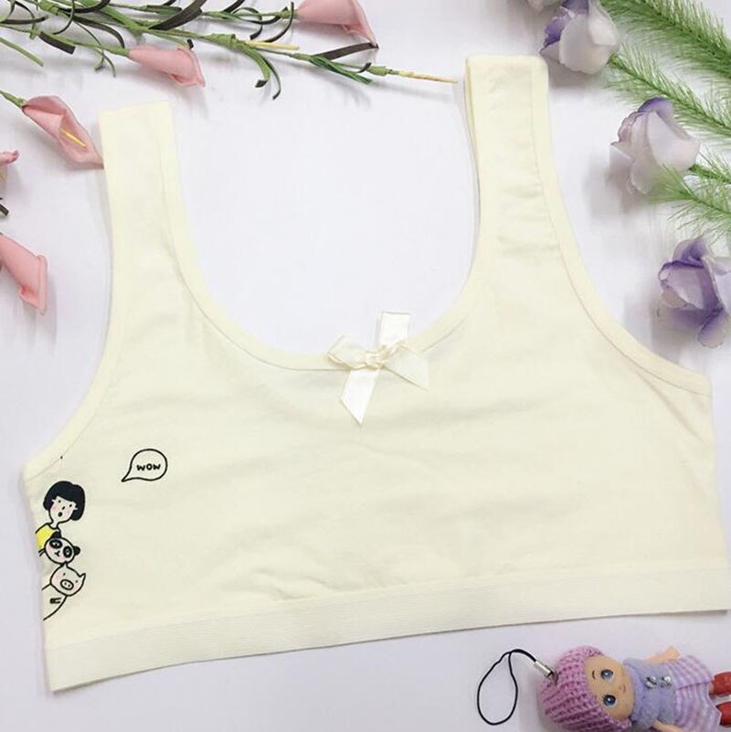 1 Pc Baby Kids Bras Meisjes Ondergoed Kleding Voor Jonge Meisjes Training Bras Ondergoed Meisjes Kleding Kids Tank Top Baby kleding: Yellow