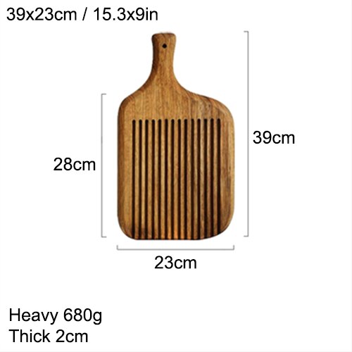 Cutting Board, Serving Board with Handles, Charcuterie Platter for Kitchen,Wood Rectangle Board for Pizza,Bread,Vegetables,Fruit: 39x23cm