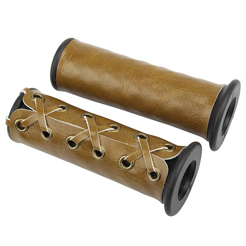 Motorcycle Handle Grips Cover Retro Heavy Duty PU Leather Hand Grip Throttle Cover Wraps For Harley For Indian Cafe Racer Bobber: MP05-002-0126-A