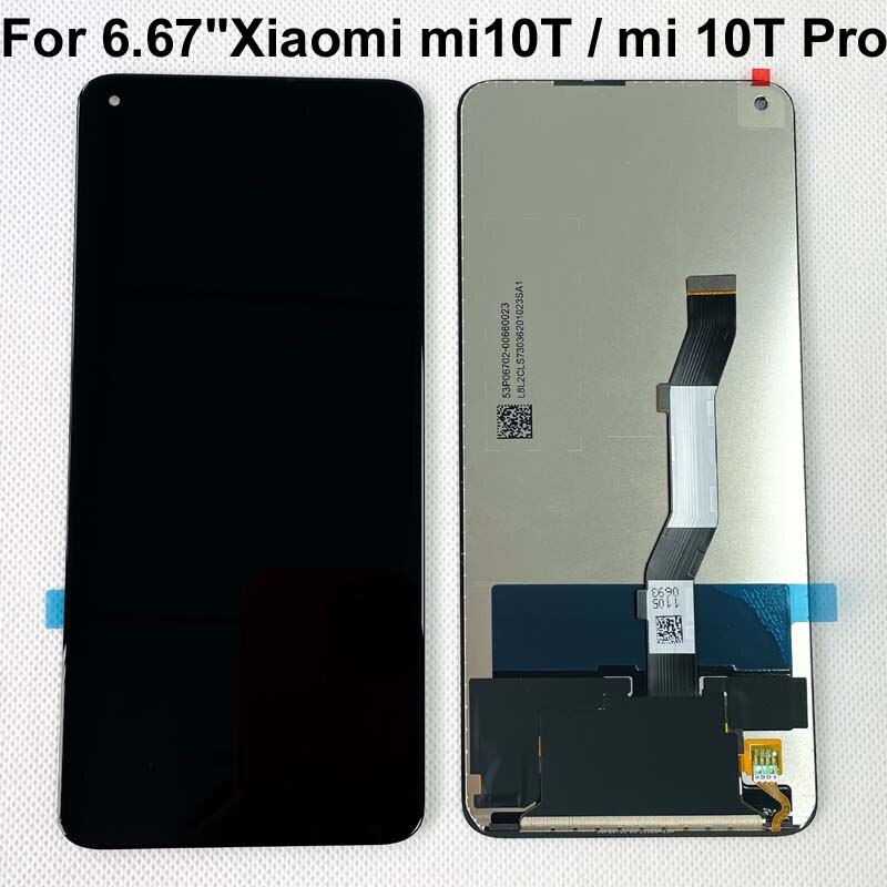 6.67 "original 100%  testad för xiaomi  mi10t mi 10t 5g lcd -skärm+pekskärms digitizer för  mi 10t pro 5g m2007 j 3sg