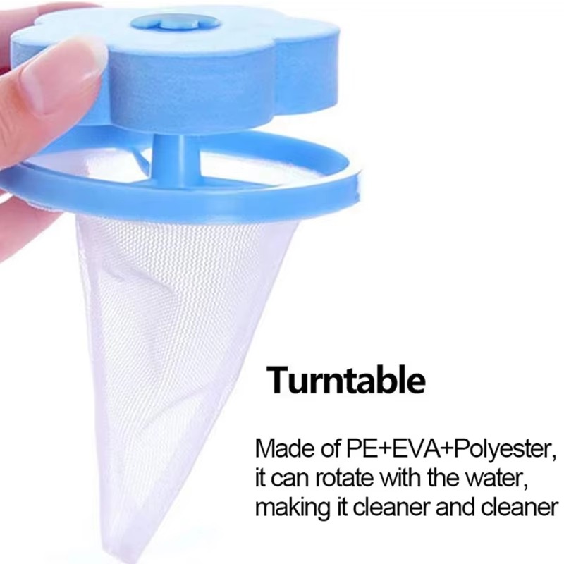 4-Pack Floating Lint Mesh Bags - Washing Machine Hair Filter & Lint Trap