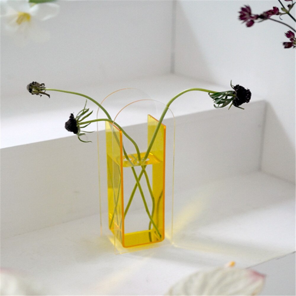 Akryl vase blænde farverige blomstervase indretning ornamenter lille vase kreativitet hjem stue dekoration