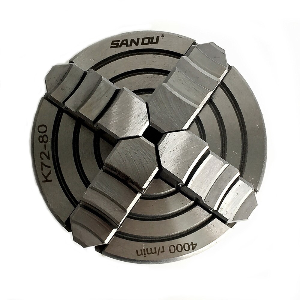 Klauwplaat 80Mm 4 Jaw Onafhankelijke Chuck K72-80 Met Sanou Voor Mini Draaibank