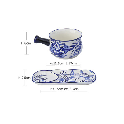ceramic dinner plates breakfast dishes and plates sets porcelain floral printed pigmented soup noodles bowls dish: breakfast set