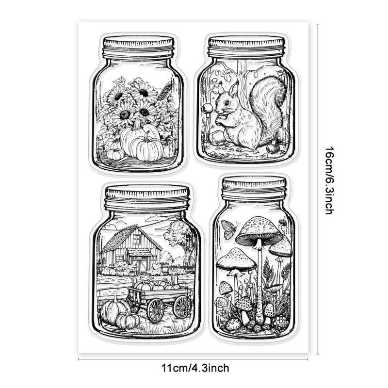 1 hoja de sellos transparentes con texto de bendición de hojas de Ginkgo para hacer tarjetas, sellos transparentes de hojas de otoño, sellos transparentes para bricolaje