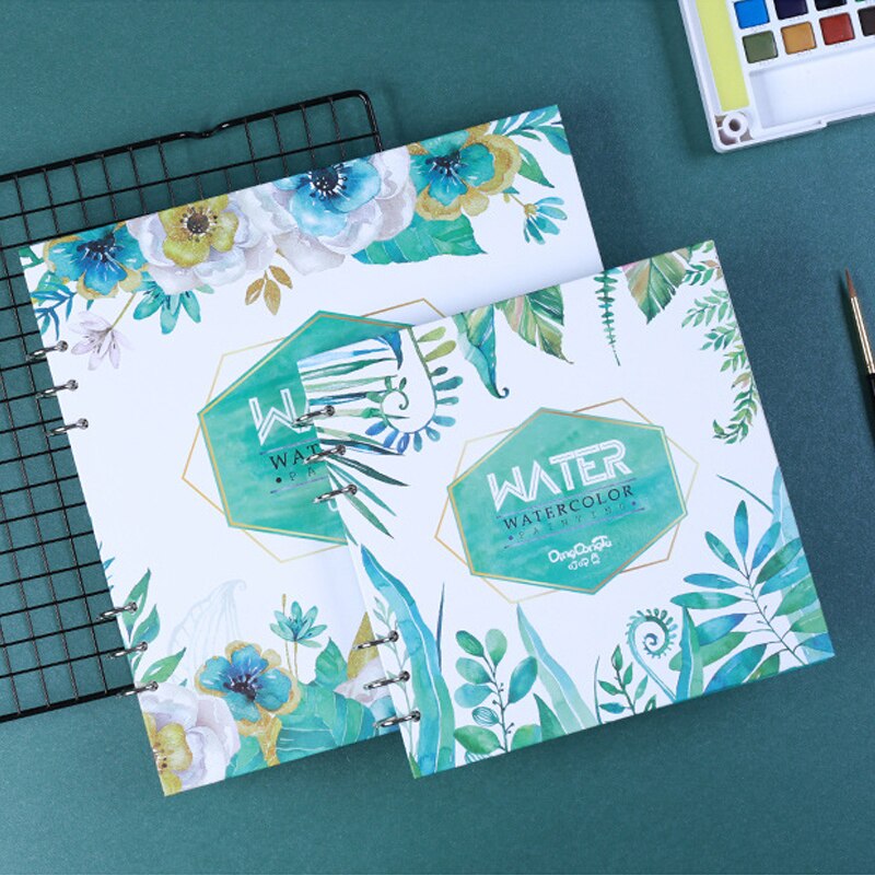 Spiral Notebook for Watercolor Painting Sketchbook 40pages Blank Paper 300GSM Loose Leaf Diary Office School Supplies Stationery