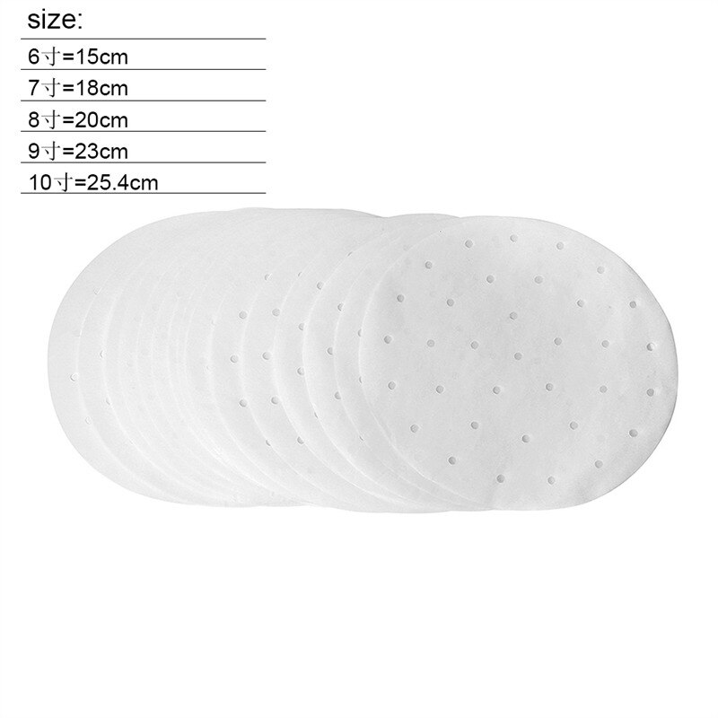 50 pièces/sac papier vapeur blanc 9 pouces jetable antiadhésif huile papier pain vapeur Cage papier cuit à la vapeur maille outil
