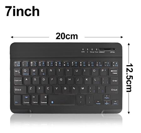 Ultra-Slim Bluetooth Toetsenbord Draagbare Mini Draadloze Toetsenbord Oplaadbare Voor Ipad Samsung Tablet Telefoon Ios Android Windows: 7inch Black