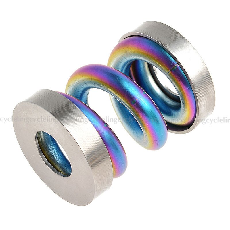 ROCKBROS MTB Bicycle Rear Shocks Titanium Bike Cycling Coil Spring Suspension Rear Shock Shox for Brompton Rear Bumper Absorber: Blue