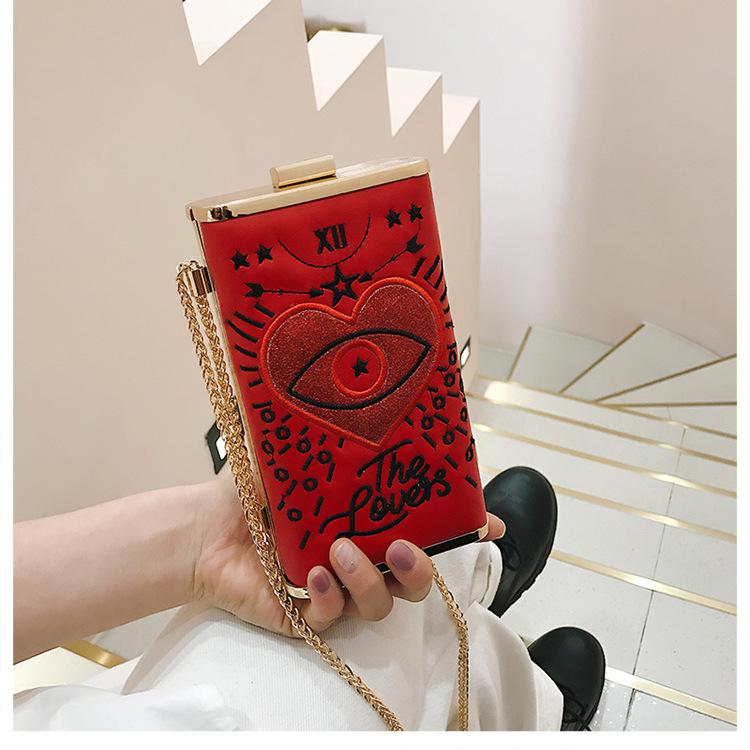 Sac à main de luxe brodé pour femmes, sacoche avec chaîne, pour fête, Cocktail, banquet, pochettes de jour