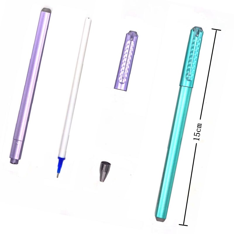 4 Pcs/ Set Metal Color Erasable Pen Rod 0.38mm Handle Ballpoint pen Blue Ink Pen Rod For School Office Writing Supply Stationery